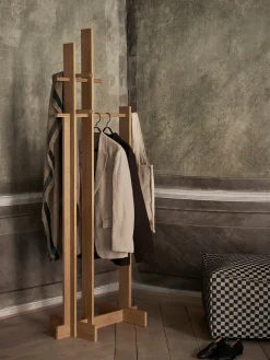 Bridge Clothes Stand clothes hanger, Oiled Oak