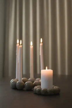 Bright candle tray Ø17 cm, Beige