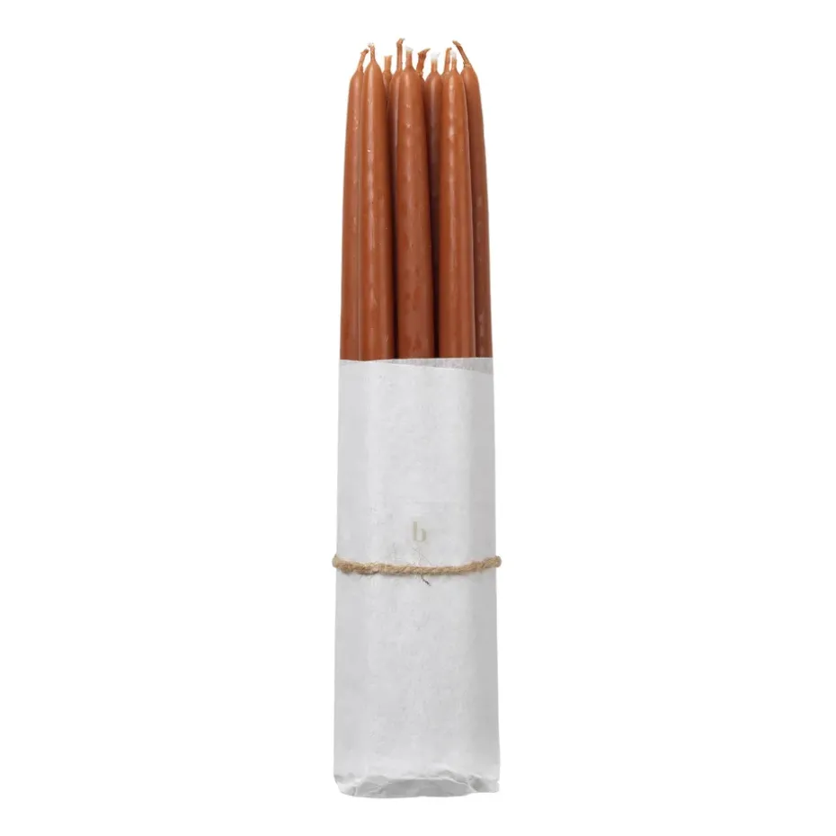 Broste Copenhagen dipped antique candles 10-pack, Terracotta