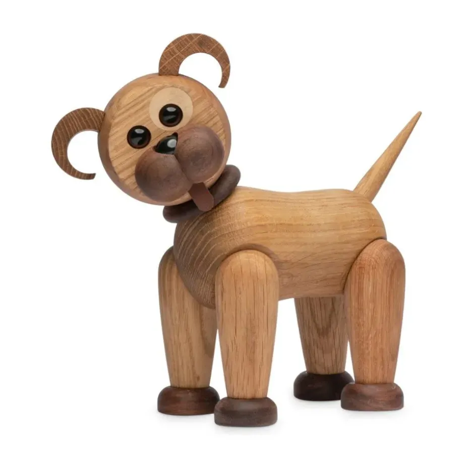 Buddy Dog decoration 20.5 cm, Oak