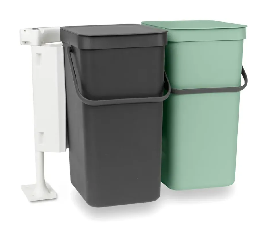 Built-in System Sort & Go 2x16L, Dark gray & jade green
