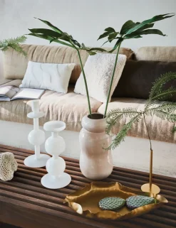 Bulb candle sticks 30 cm, White