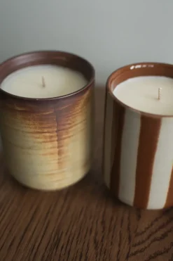 Burn scented candle 60 h, Cream-brown