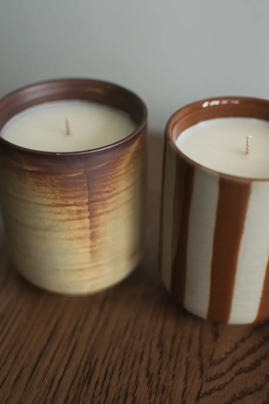 Burn scented candle 60 h, Cream-brown