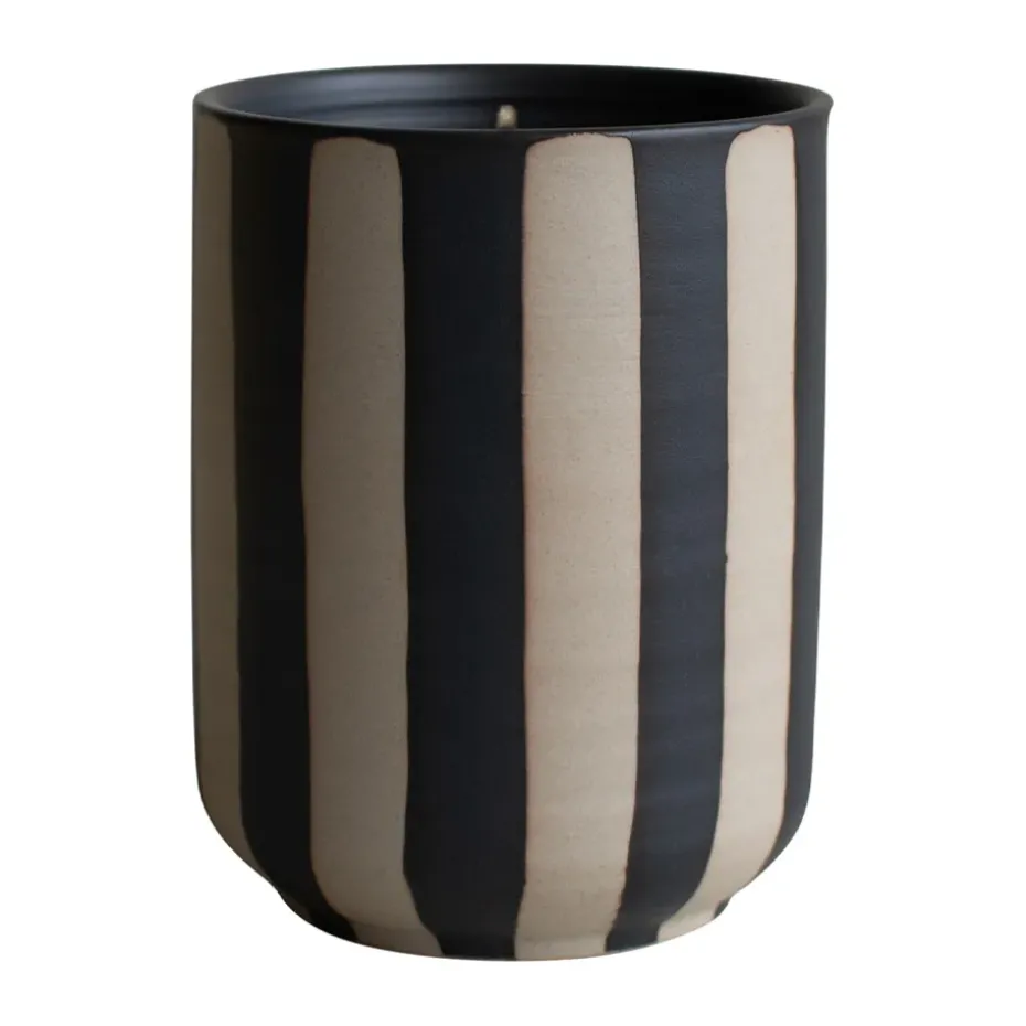 Burn scented candle 60 h, Stripe black
