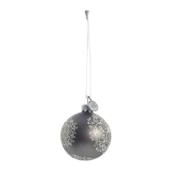 Cadelia Christmas bauble Ø6 cm, Dark grey, snowflake