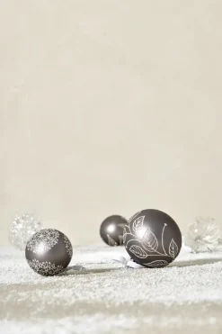 Cadelia Christmas bauble Ø6 cm, Dark grey, snowflake