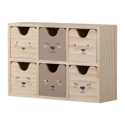 Calle bookshelf small 6 drawers 27x18 cm, Natural