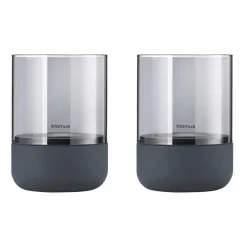 Calma lantern Ø7 cm 2-pack, Steel grey-smoke