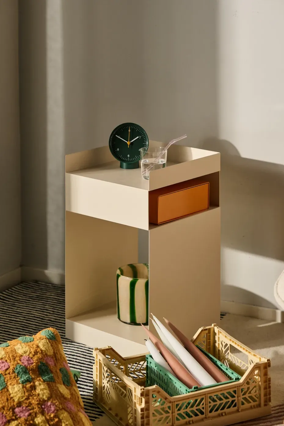 Calore lantern-vase M Ø15 cm, Green-beige