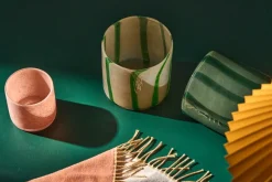 Calore lantern-vase M Ø15 cm, Green-beige