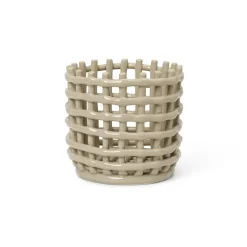 Ceramic braided basket Ø16 cm, cashmere