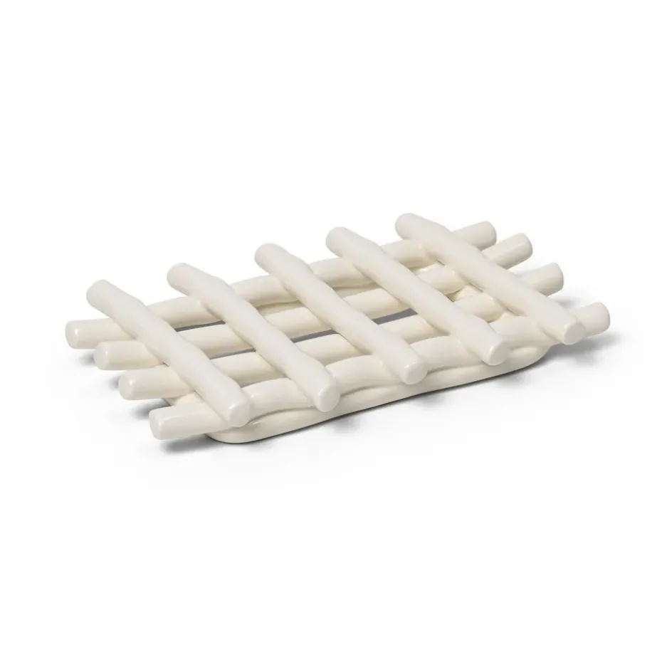 Ceramic soap dish 10x14.5 cm, Off-white