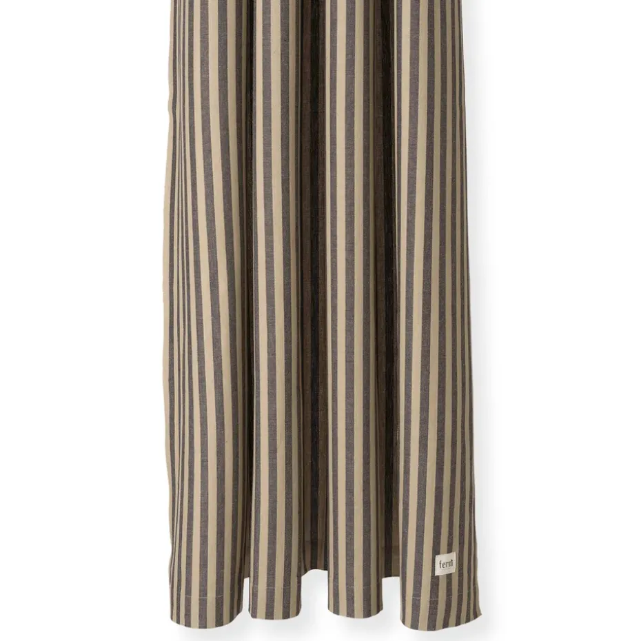 Chambray shower curtain, Sand-black
