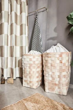 Chess shower curtain 180x180 cm, Clay-offwhite