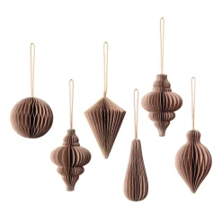 Christmas mix decoration 6-pack, Indian tan
