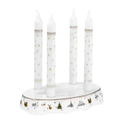 Christmas morning Story candle holder, White