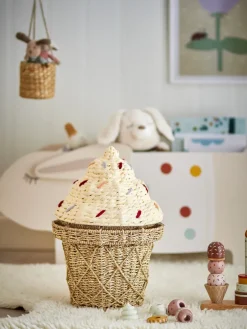 Cillie basket with lid 28x41 cm, Natural