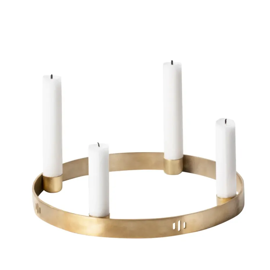 Circle brass candleholder, small