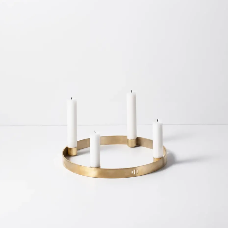 Circle brass candleholder, small