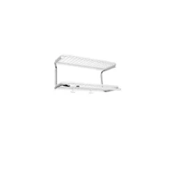 Classic 650 hat shelf, White/chrome, 2 levels, 50 cm