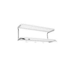 Classic 650 hat shelf, White/chrome, 2 levels, 80 cm