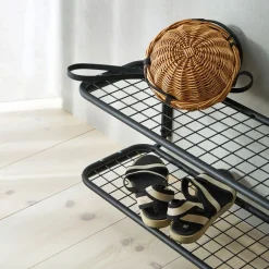 Classic 650 shoe shelf, Black/black, 2 levels, 90 cm