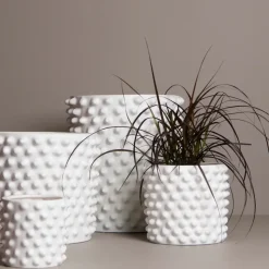 Cloudy flower pot matte white, mini
