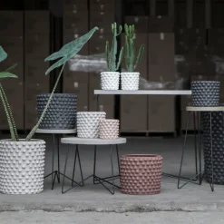 Cloudy flower pot matte white, mini