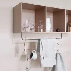 COAT hat shelf with clothes rails, Fennel 144, incl. suspension