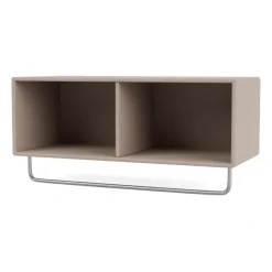 COAT hat shelf with clothes rails, Mushroom