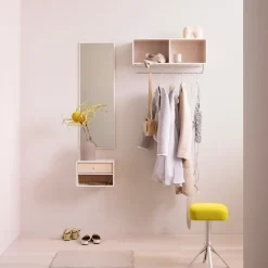 COAT hat shelf with clothes rails, Graphic 100, incl. suspension