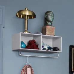 COAT hat shelf with clothes rails, Graphic 100, incl. suspension
