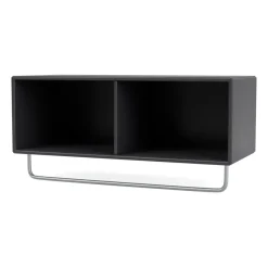 COAT hat shelf with clothes rails, Anthracite