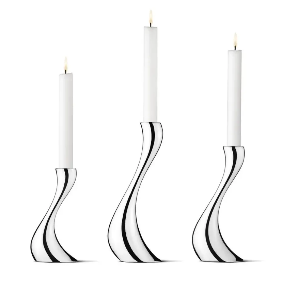 Cobra candleholder 3-pack, stainless steel