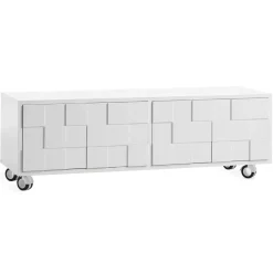 Collect 2010 media bench with hjul, White
