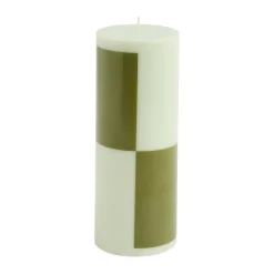 Column Candle block candle medium 20 cm, Light green-army green