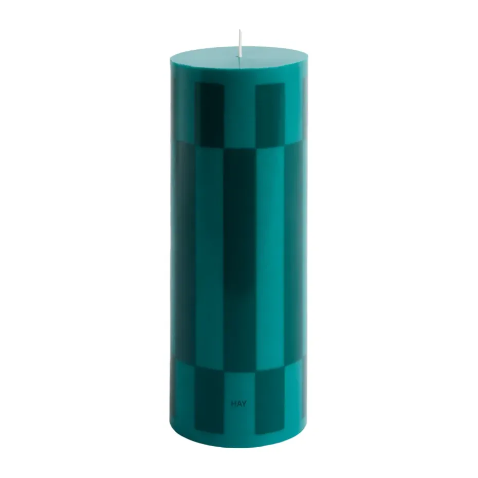 Column Candle block candle large 25 cm, Green-dark green