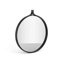 Comma Mirror round Ø52 cm, Ash black oiled