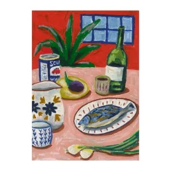 Composition with Fish poster, 70x100 cm