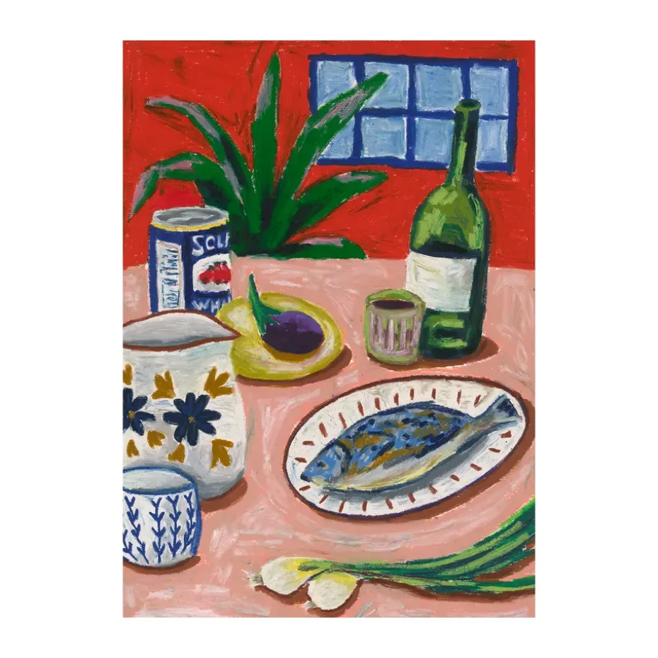 Composition with Fish poster, 70x100 cm