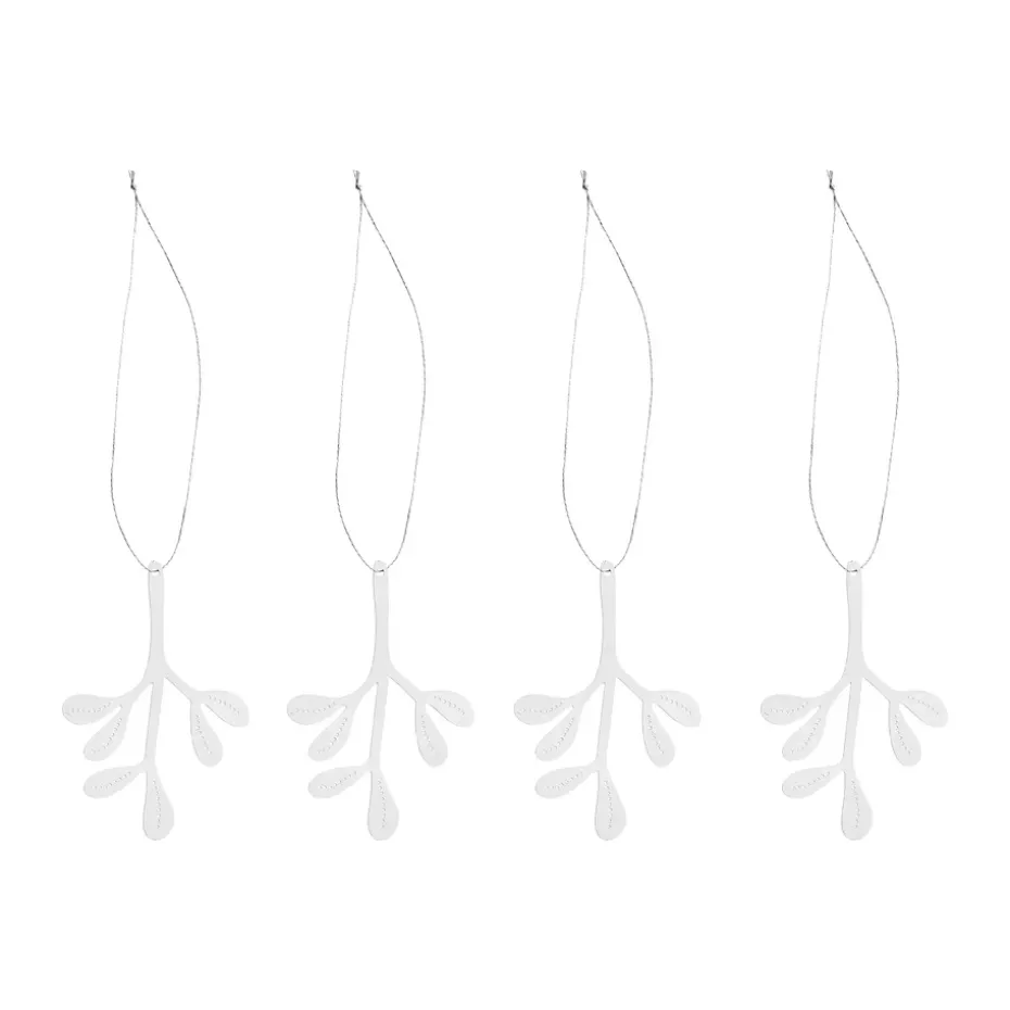 Cooee Christmas ornaments stainless steel 4-pack, Mistletoe