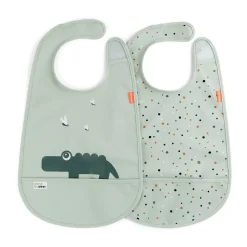 Croco bib with Velcro 2-pack, Green