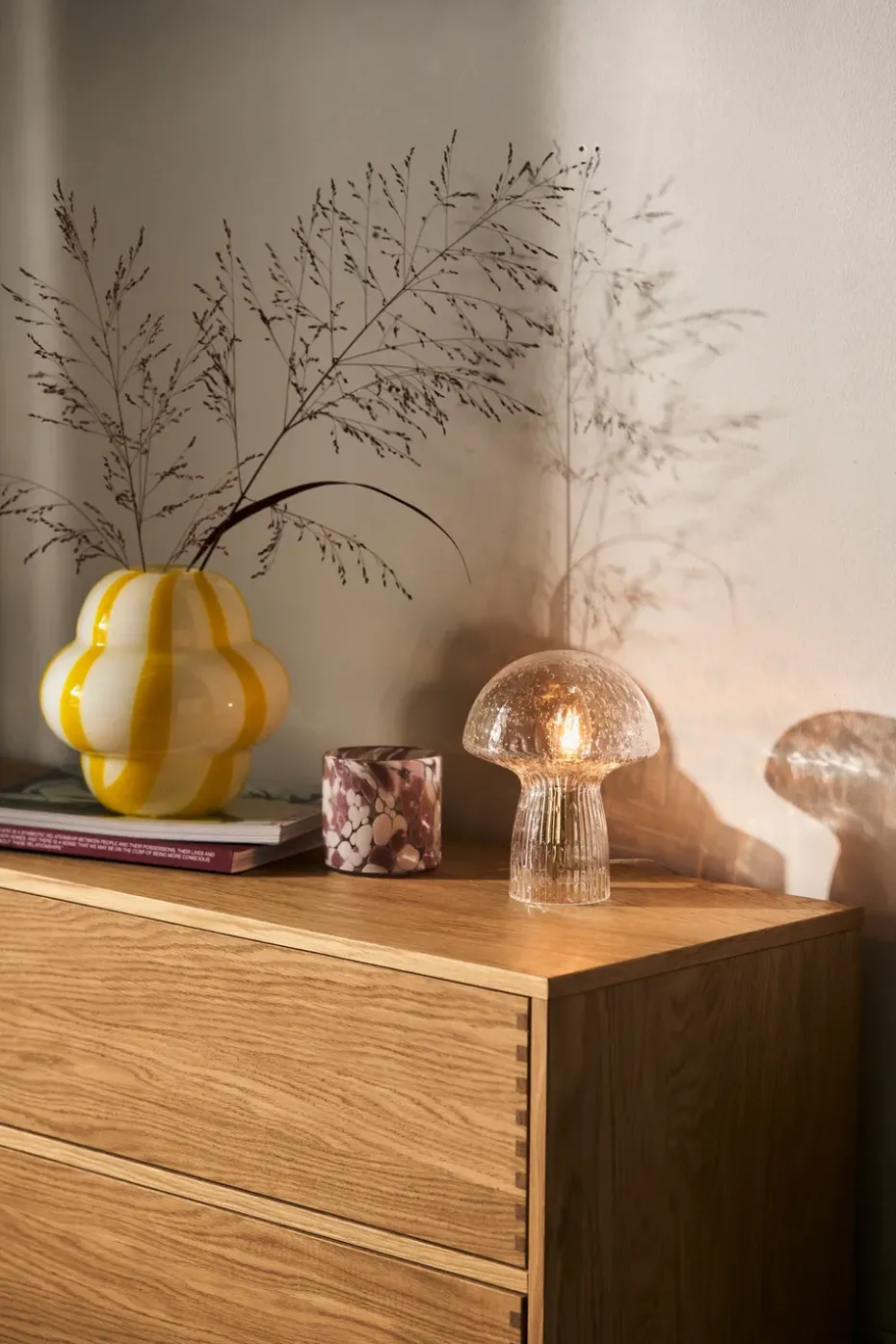 Curlie vase 20 cm, Yellow