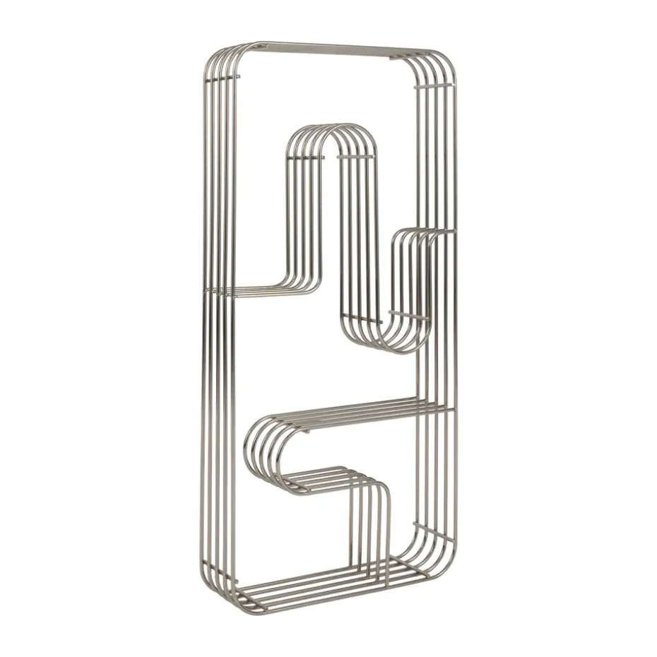 Curva wall shelf rectangular, Silver