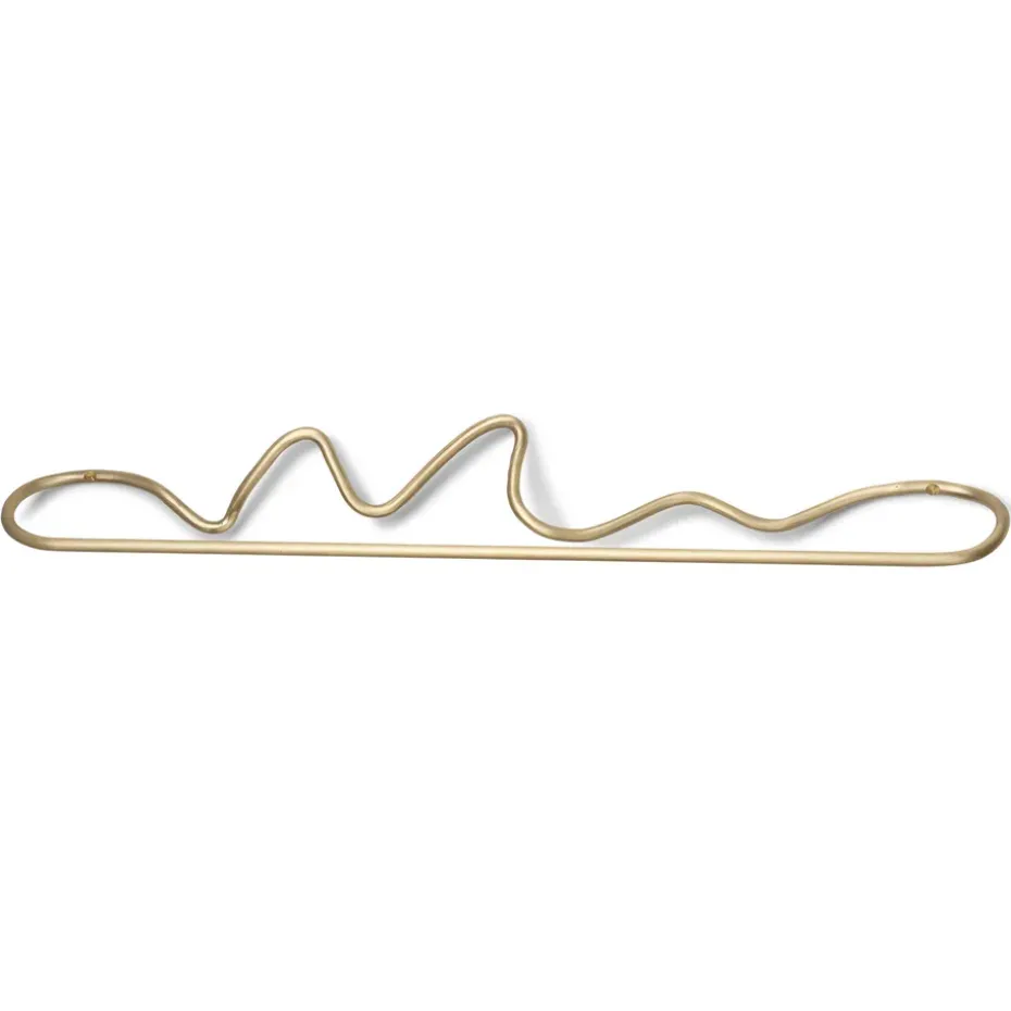 Curvature towel hanger, brass
