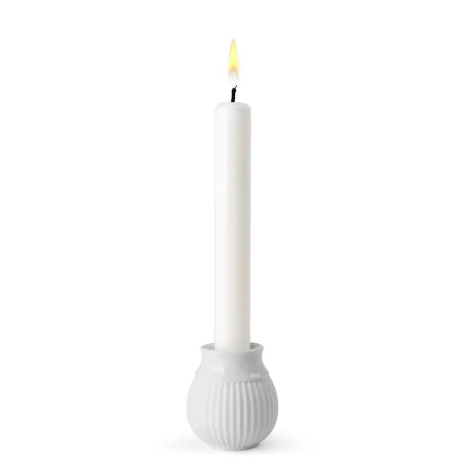 Curve candle sticks 7 cm, White