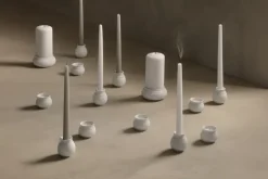 Curve candle sticks 7 cm, White