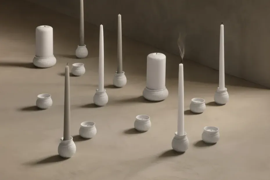 Curve candle sticks 7 cm, White