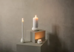 Curve candle sticks 7 cm, White